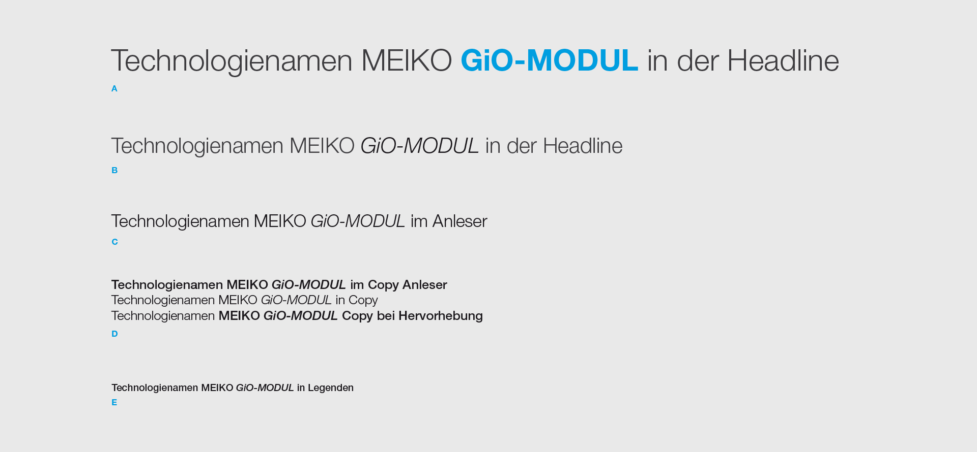 Type tech names MEIKO typo tech names